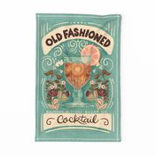 Old Fashioned Whiskey Cocktail Bar Tea Towel