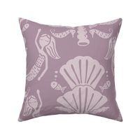 damask mermaid (purple) - ocean aesthetic jumbo kids design