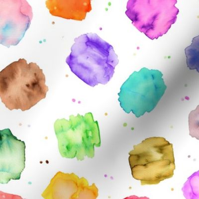 scattered rainbow strokes- hand painted abstract watercolor fun colorful playful marbled brush strokes
