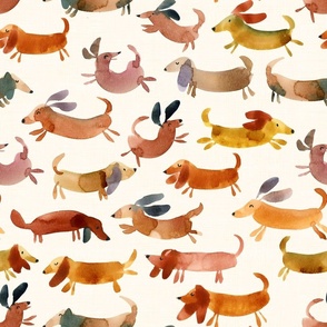 doggo, dachshund pattern, crazy dogs