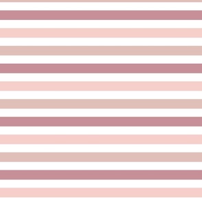 Rose Gold Horizontal Stripe using all 3 Rose Gold Tones in Collection on white