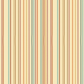 hand drawn stripes in multiple colors on a soft yellow background