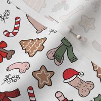 Christmas dick - seasonal candy canes cookies and holiday nude inclusive penis print red green on white