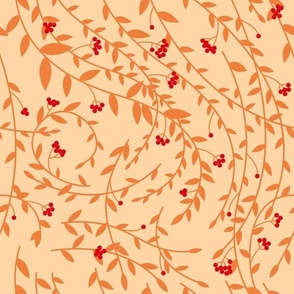 Autumn floral design, orange color
