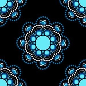 6” Blue Moons Polka Dot Mandala Pattern - Small