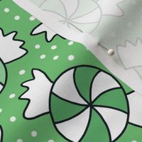  Large Scale Candy Swirls Joyful Christmas Doodles in Minty Green