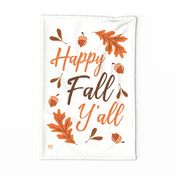 Happy Fall Y'All Autumn Typography Tea Towel and Wall Hanging