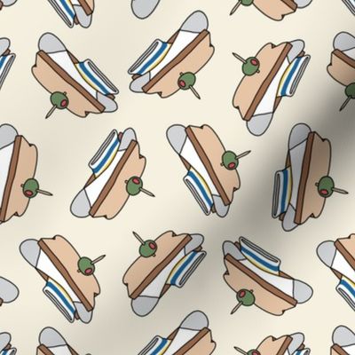 Sock Sandwiches - funny dog fabric - cream - LAD23