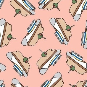 Sock Sandwiches - funny dog fabric - pink - LAD23
