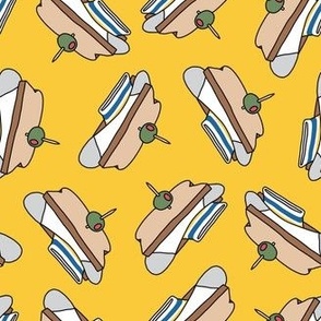 Sock Sandwiches - funny dog fabric - yellow - LAD23
