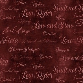 Low Rider Text - Burgandy