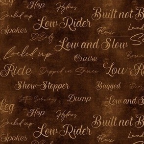 Low Rider Lingo Text - bronze