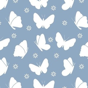 Colorful Butterflies in Blue 6 inch