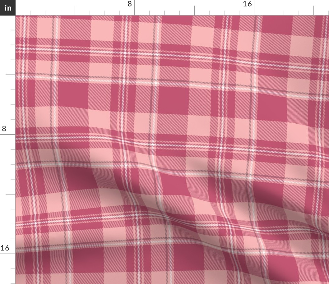 pink valentine's day tartan plaid / medium