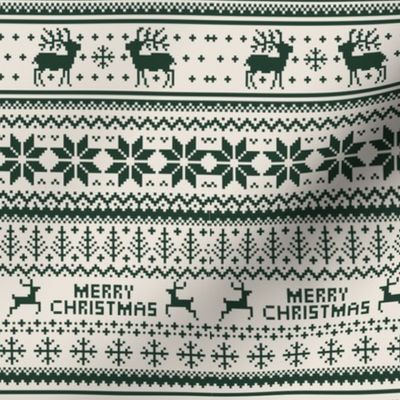 4” Ugly Christmas Sweater Pattern, Xmas Fabric, X-mas Nostalgy, winter green 