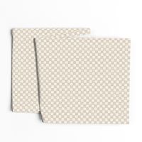 Textured Check - Ditsy Scale - Warm Beige - Linen Ikat fabric texture Checkers Checkerboard Neutral Tan