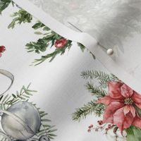 Vintage festive Christmas eve symbols on white background