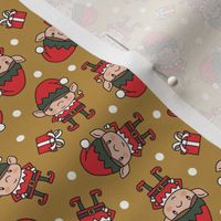 (small scale) Holiday Elves - Santa's Helpers - Christmas elf - mustard - LAD23