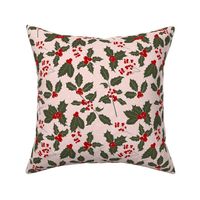 Holly Christmas Floral - Pink Christmas