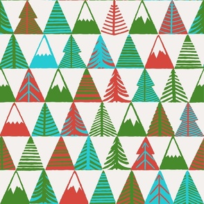 Mountain and Trees Triangle Pattern