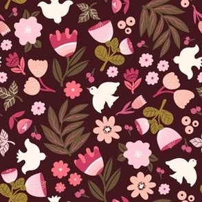 Flowers and Birds Pattern
