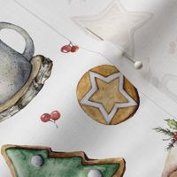 Christmas cookies, cake and cup of hot chocolate ornament