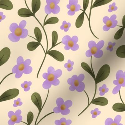 Purple Florals - 1x1