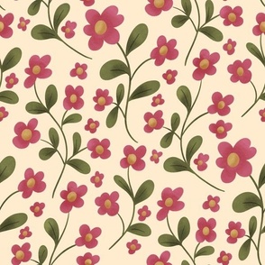 Pink Florals -  1x1