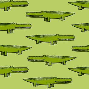 Smiling Crocodiles - Green - Medium