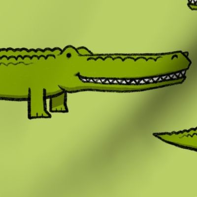 Smiling Crocodiles - Green - Large - Zoo Map Coordinate