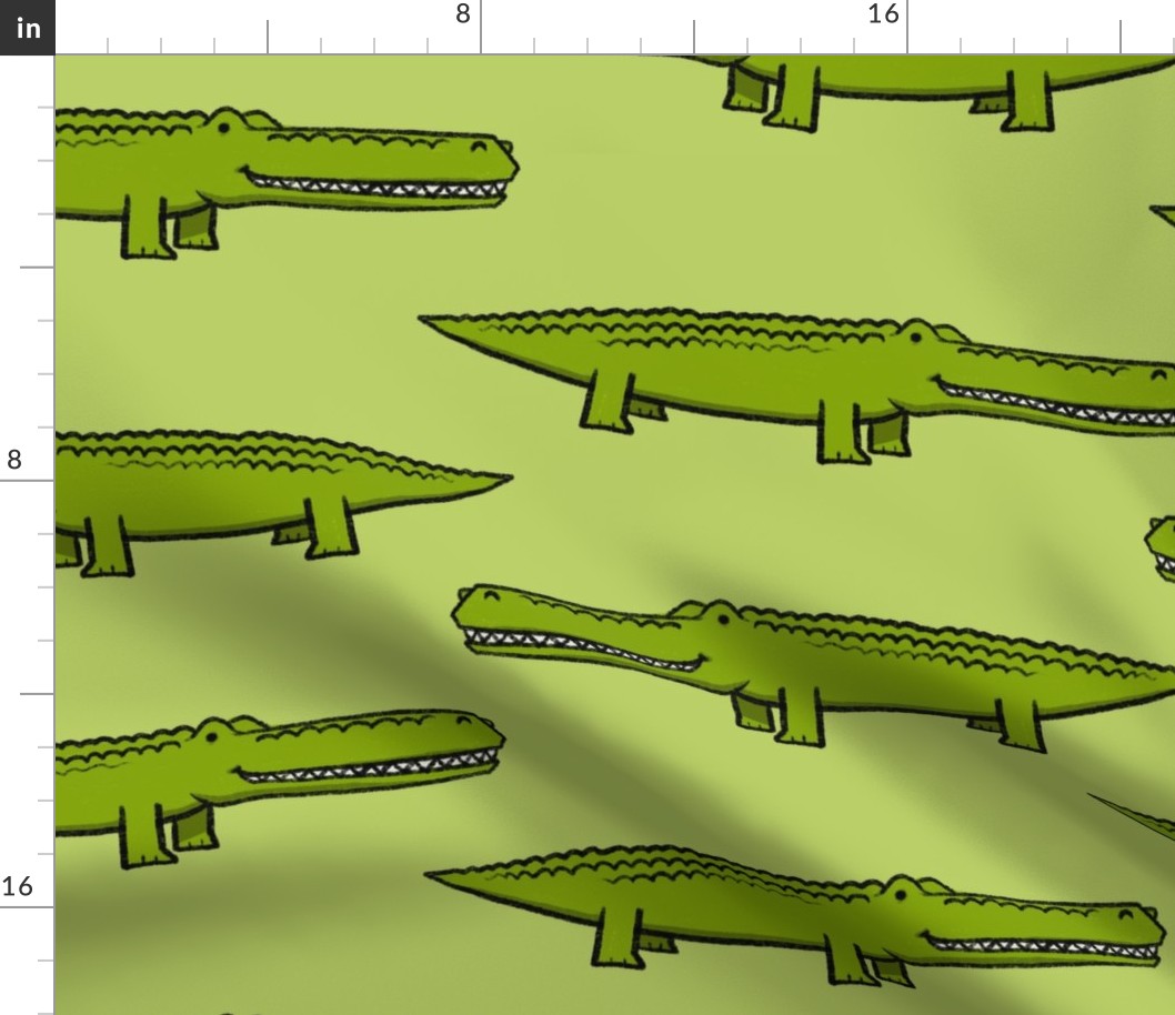 Smiling Crocodiles - Green - Large - Zoo Map Coordinate