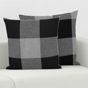 Black and Grey Linen Gingham - Medium