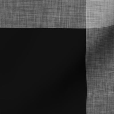 Black and Grey Linen Gingham - Medium
