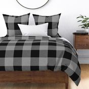 Black and Grey Linen Gingham - Medium