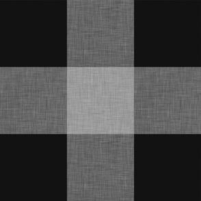 Black and Grey Linen Gingham - Medium