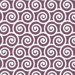 Bold Swirls on Plum 7F556C: Extra Small