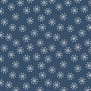 Seasonal Winter Snowflakes Navy Blue