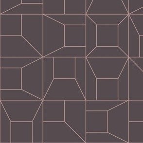 abstract geo - dusty rose pink_ purple brown - square line geometric