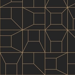 abstract geo - lion gold_ raisin black - square line geometric