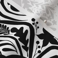 Suzannah spider black and white damask monochrome 