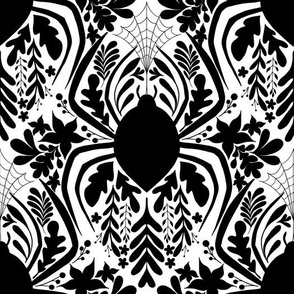 Suzannah spider black and white damask monochrome 