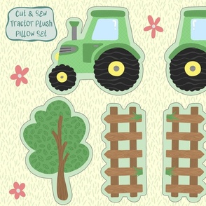 Easy “Cut and Sew” Tractor and Farm Plush Pillow Project for Kids
