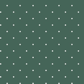 Mistletoe Green White Tiny dots Pattern