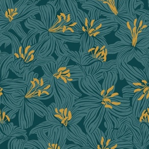 Lilies Grand Gold Teal