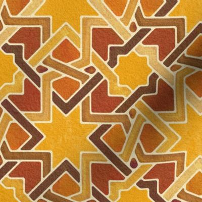 Euclidean Star Watercolour Geometric Marigold Medium 