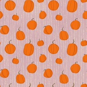 Small Pumpkins & Pinstripes in Pink