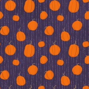 Small Pumpkins & Pinstripes in Purple