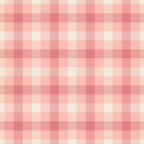 Pristine Peach Blossom Plaid - S small scale - monochrome pastel old rose pink  Pantone Peach Pearl Fuzz Plethora gingham check plaid