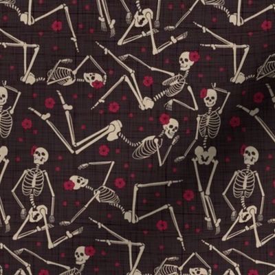 Skeleton Pinup Poses Floral (Medium)