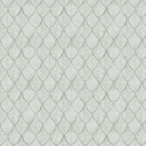 Textured Geometric Leaf Pattern - Grey, Green, Natural (Medium Scale) 
